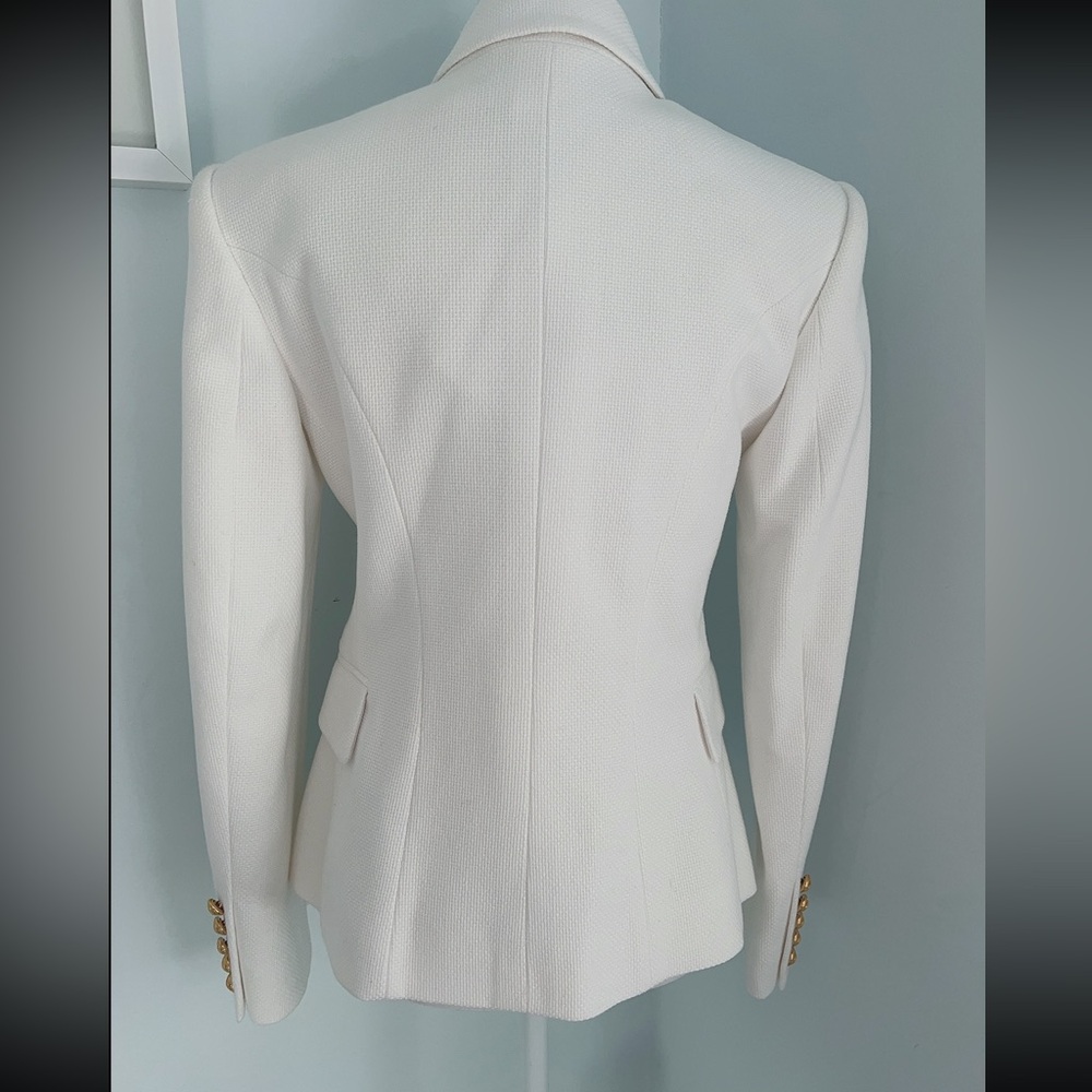 BALMAIN Double-Breasted Piqué Blazer - Picture 5 of 13